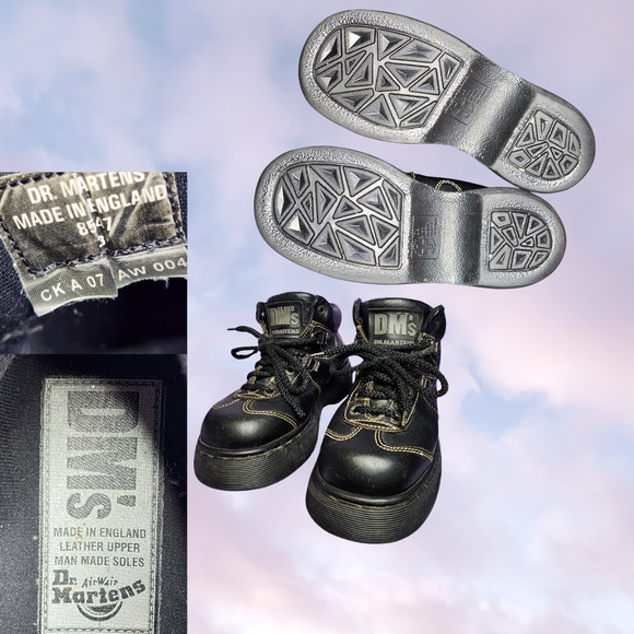 Rare Vtg Made in England Black Lace Up Classic Chunky Doc Dr Martens Sz 5 - Picture 8 of 8